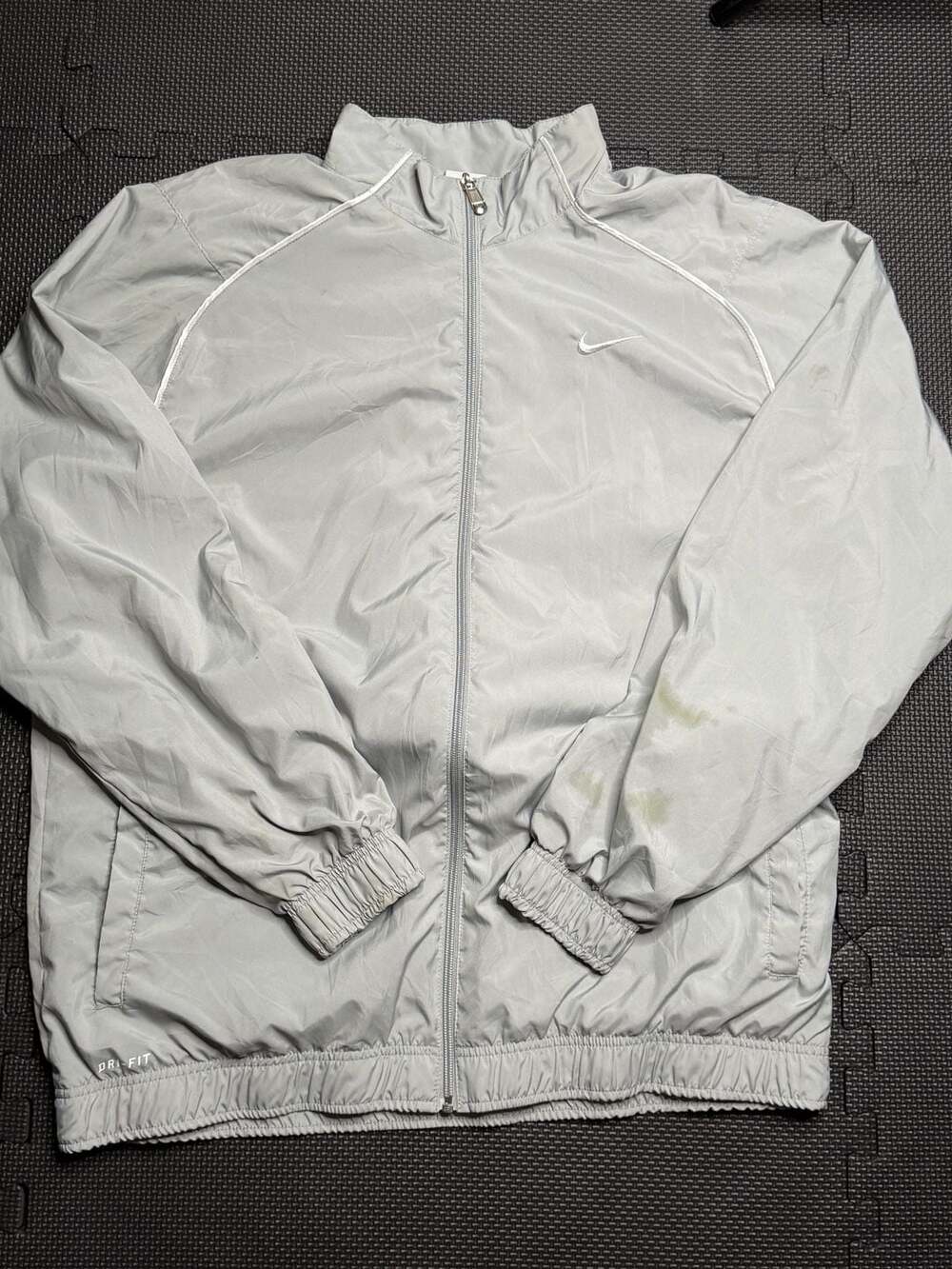 Nike Dri-Fit Full-Zip Windbreaker Jacket Size XL Gray Activewear